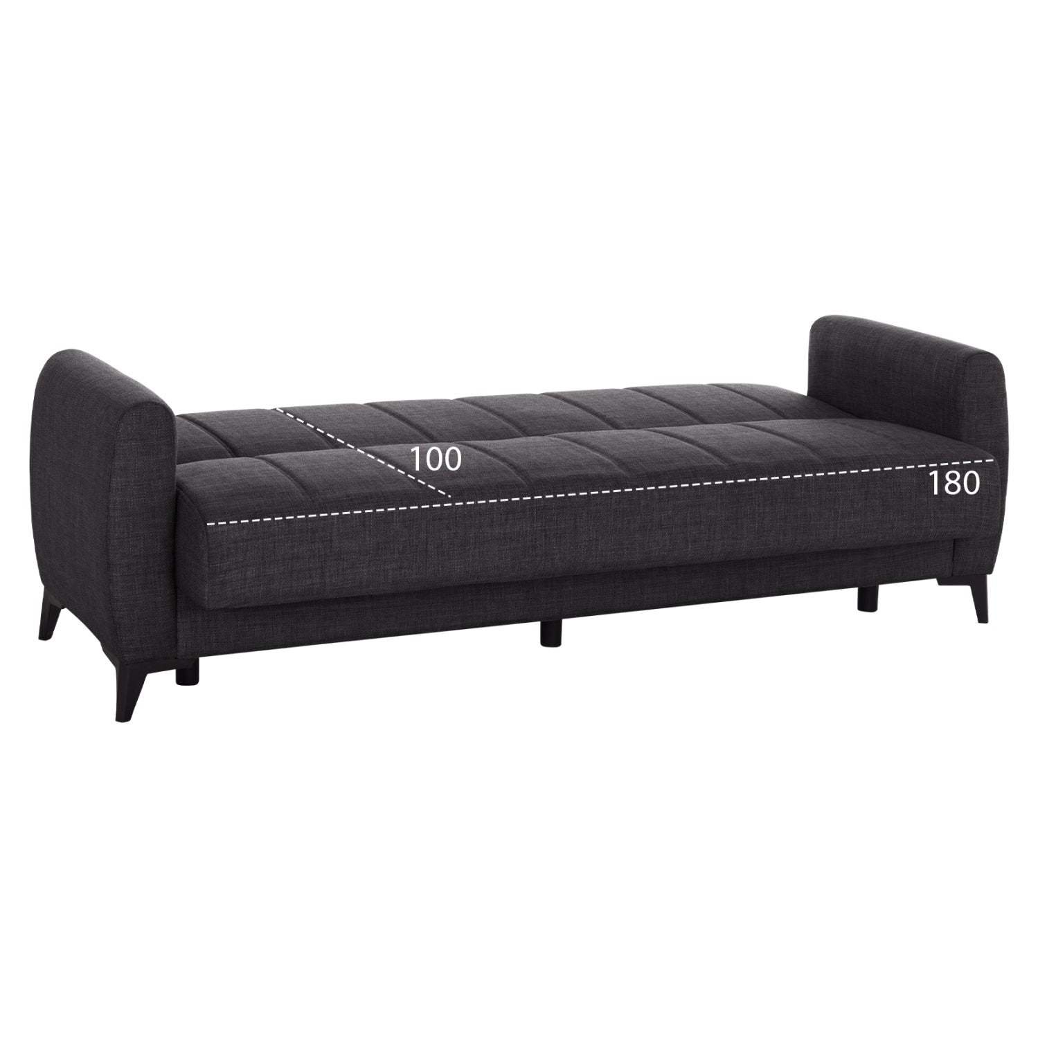 Разтегателен диван с място за съхранение дама NIKKO сив 209x76x83см.
