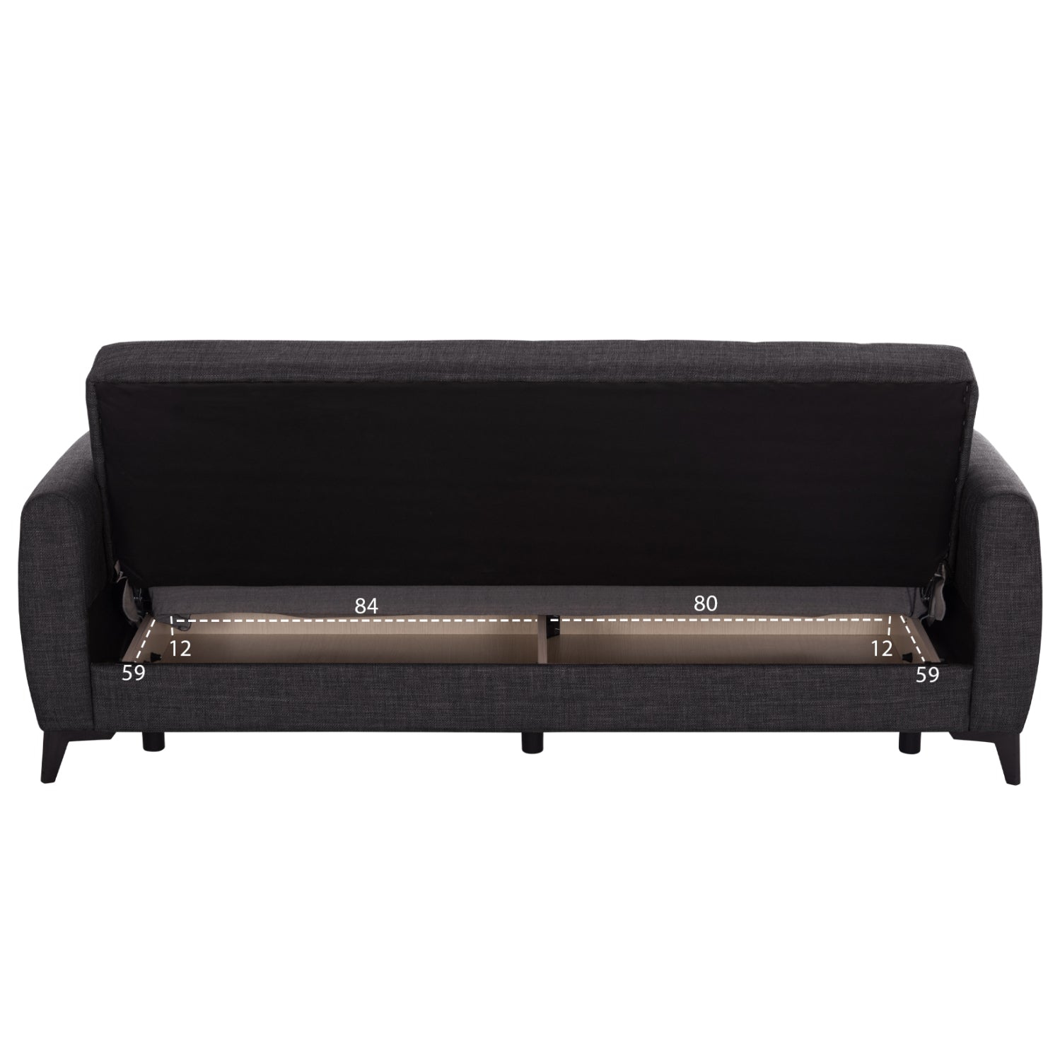 Разтегателен диван с място за съхранение дама NIKKO сив 209x76x83см.