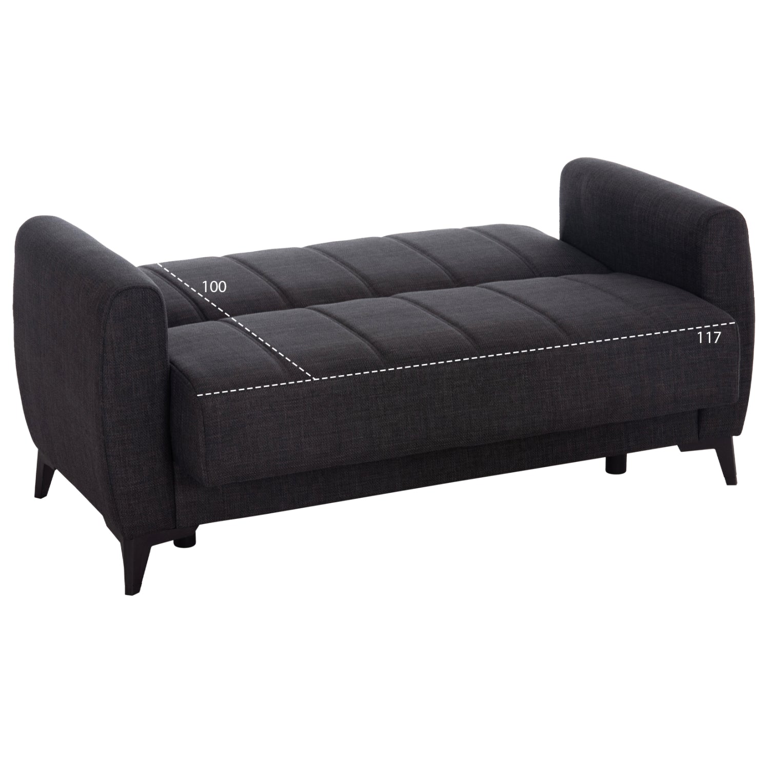 Разтегателен диван с място за съхранение дама nikko grey 144x75x84см.