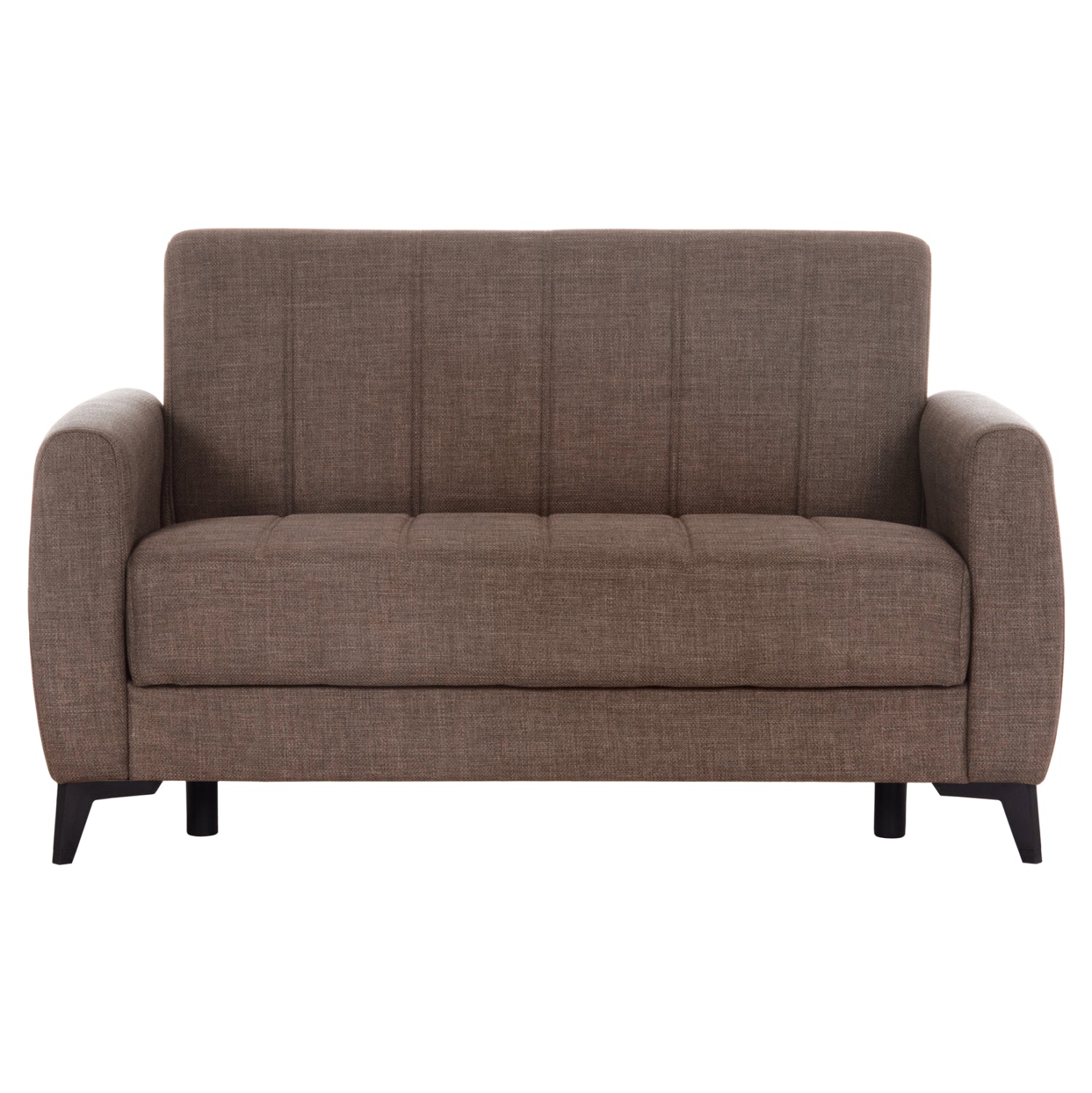 Разтегателен диван с място за съхранение никко кафяв плат 144x75x84см.