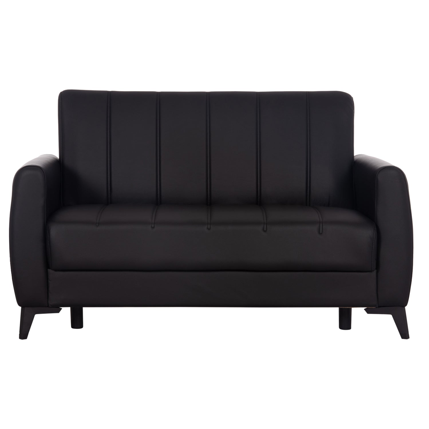 Разтегателен диван NIKKO  с място за съхранение  черен pu 144x75x84см.