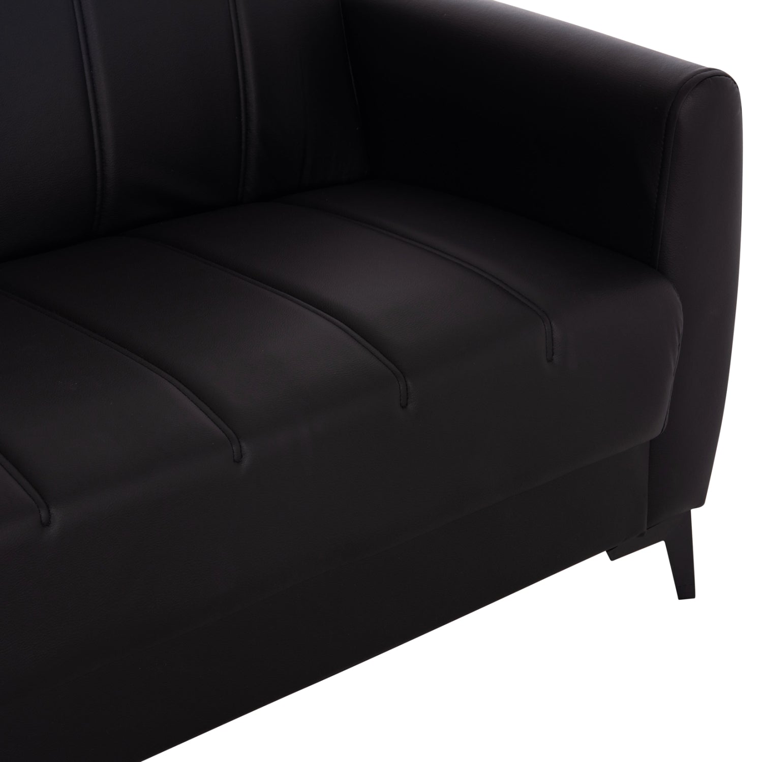 Разтегателен диван NIKKO  с място за съхранение  черен pu 144x75x84см.
