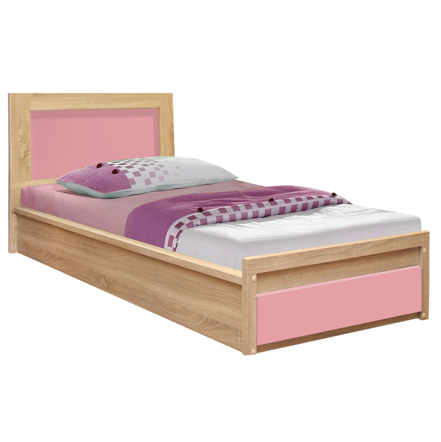 Детско легло PLAYROOM сонома -розов цвят 90x190см