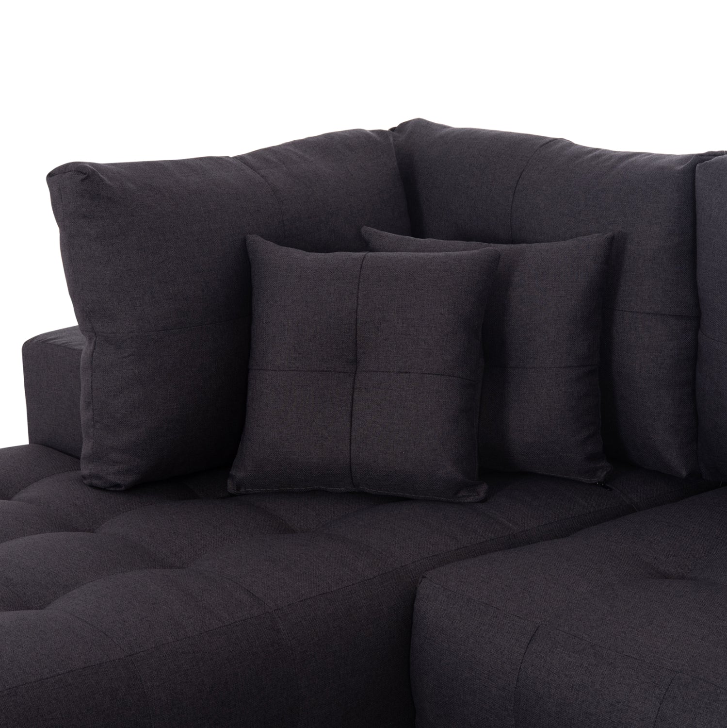 Ъглов разтегател с място за съхранение trendston сив плат 298x177x95cm