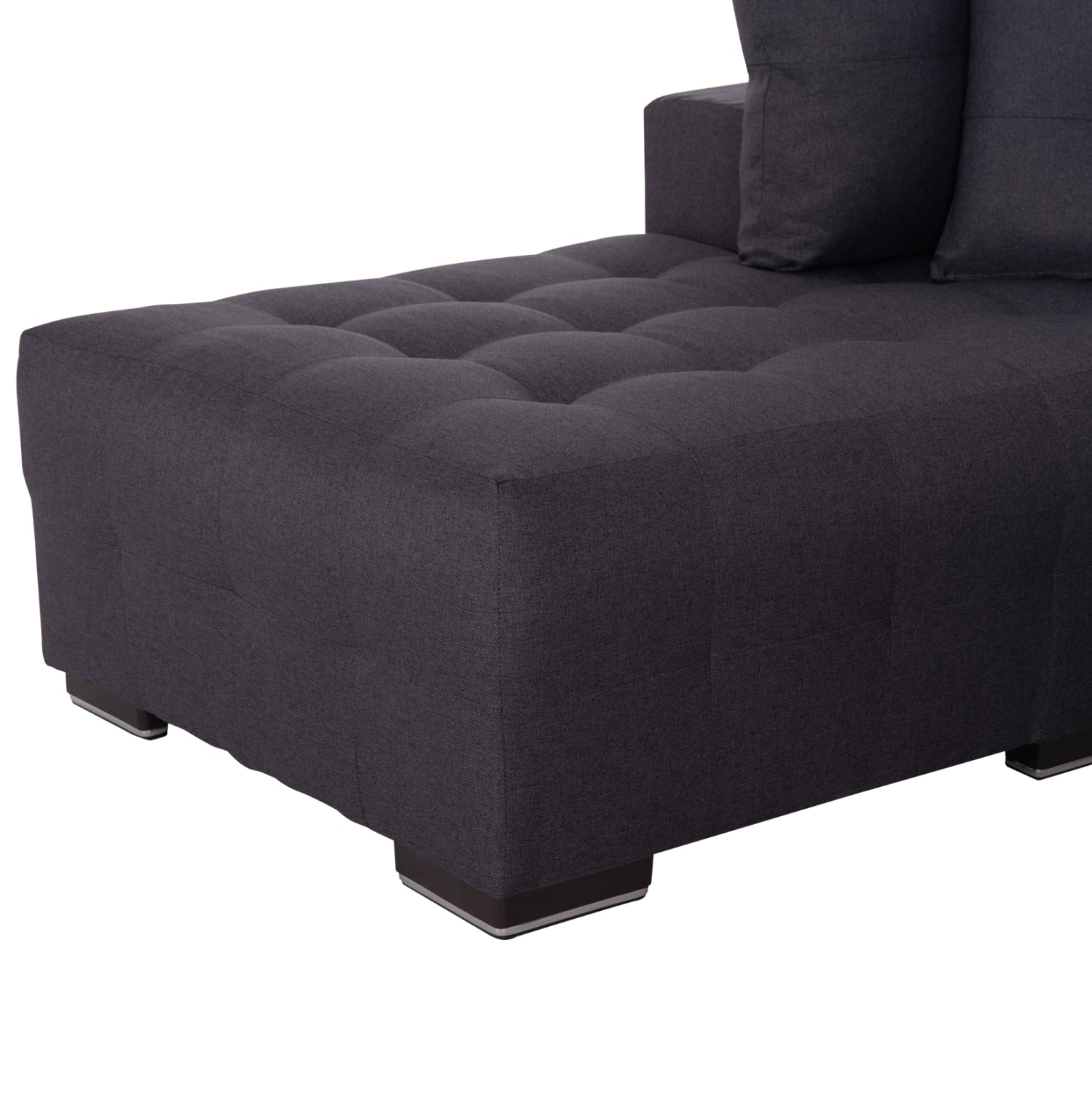 Ъглов разтегател с място за съхранение trendston сив плат 298x177x95cm