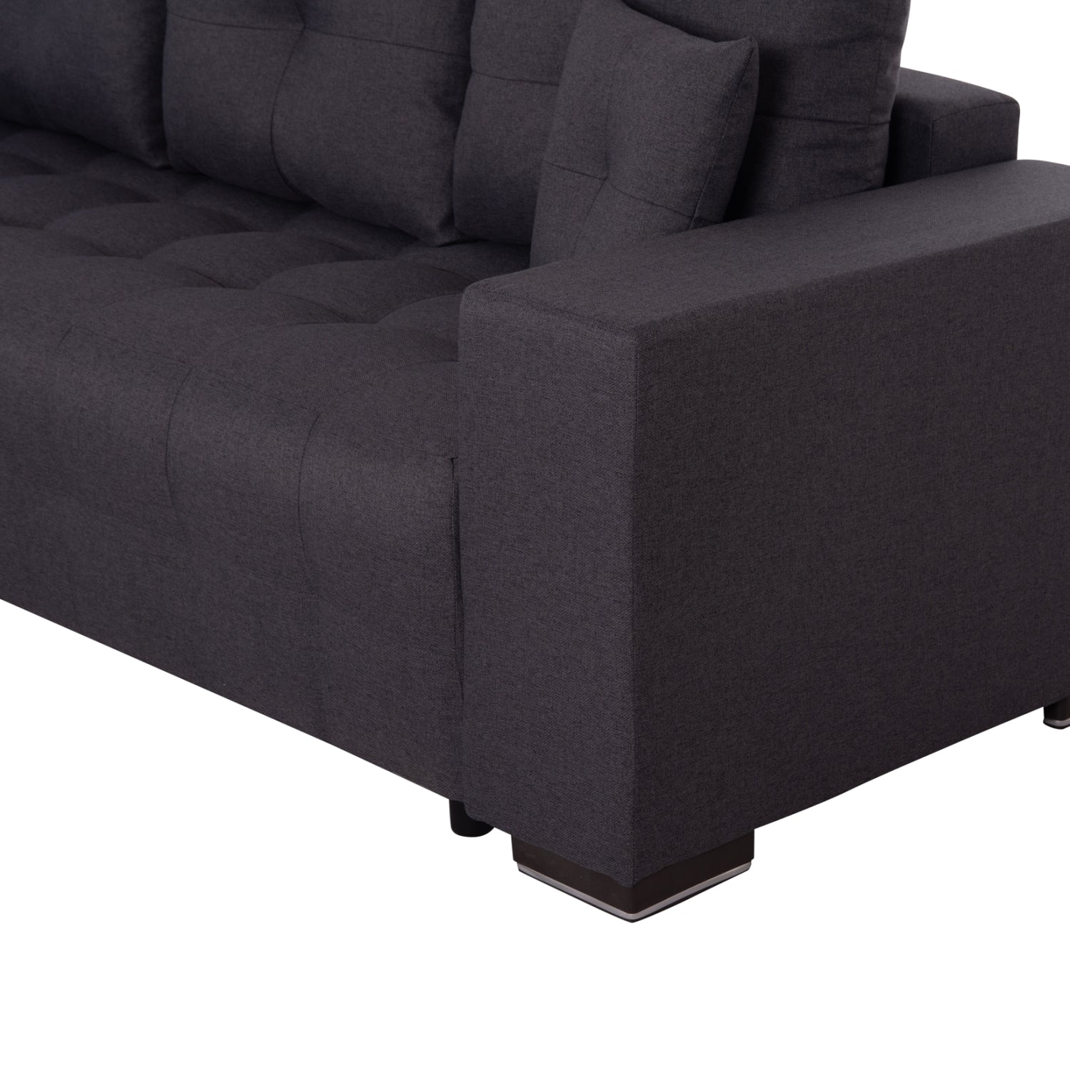 Ъглов разтегател с място за съхранение trendston сив плат 298x177x95cm