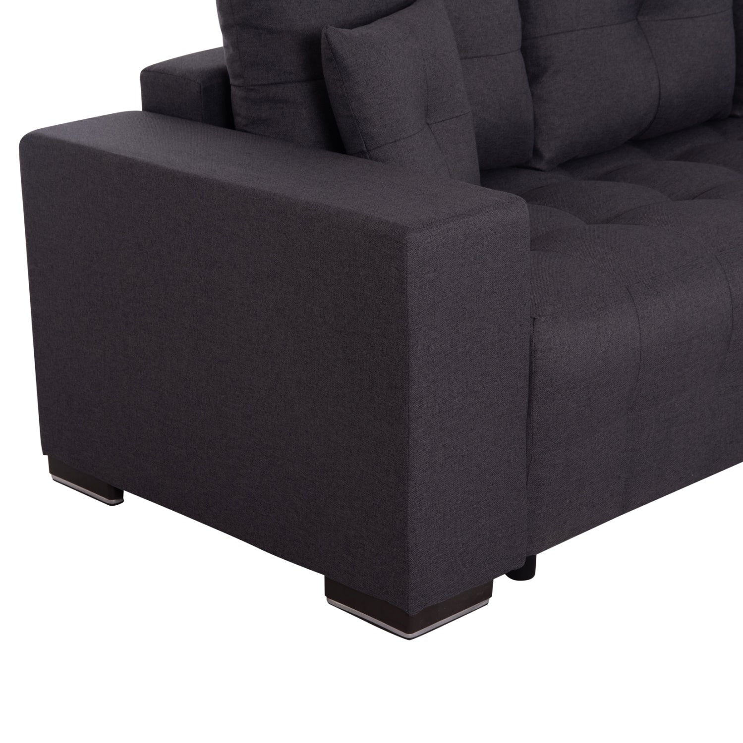 Ъглов разтегател с място за съхранение trendston сив плат 298x177x95cm