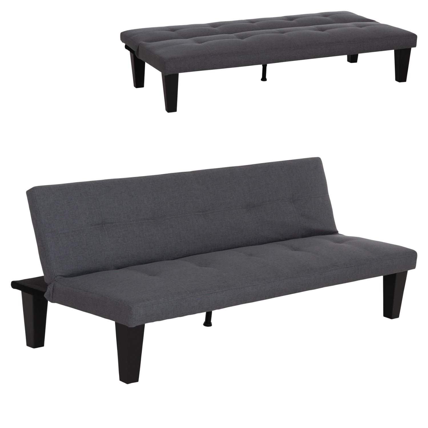 Триместен разтегаем диван Koro сив изкуствена кожа 165x75x64см