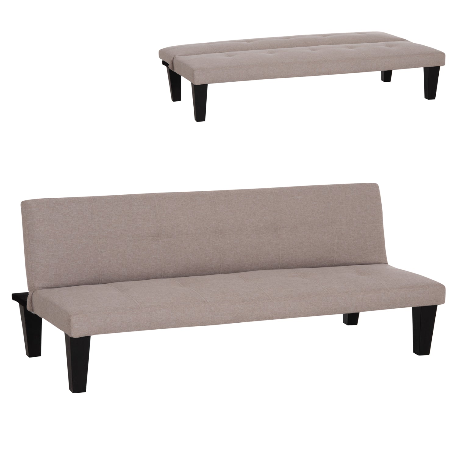 Триместен разтегаем диван Koro бежов изкуствена кожа 165x75x64см