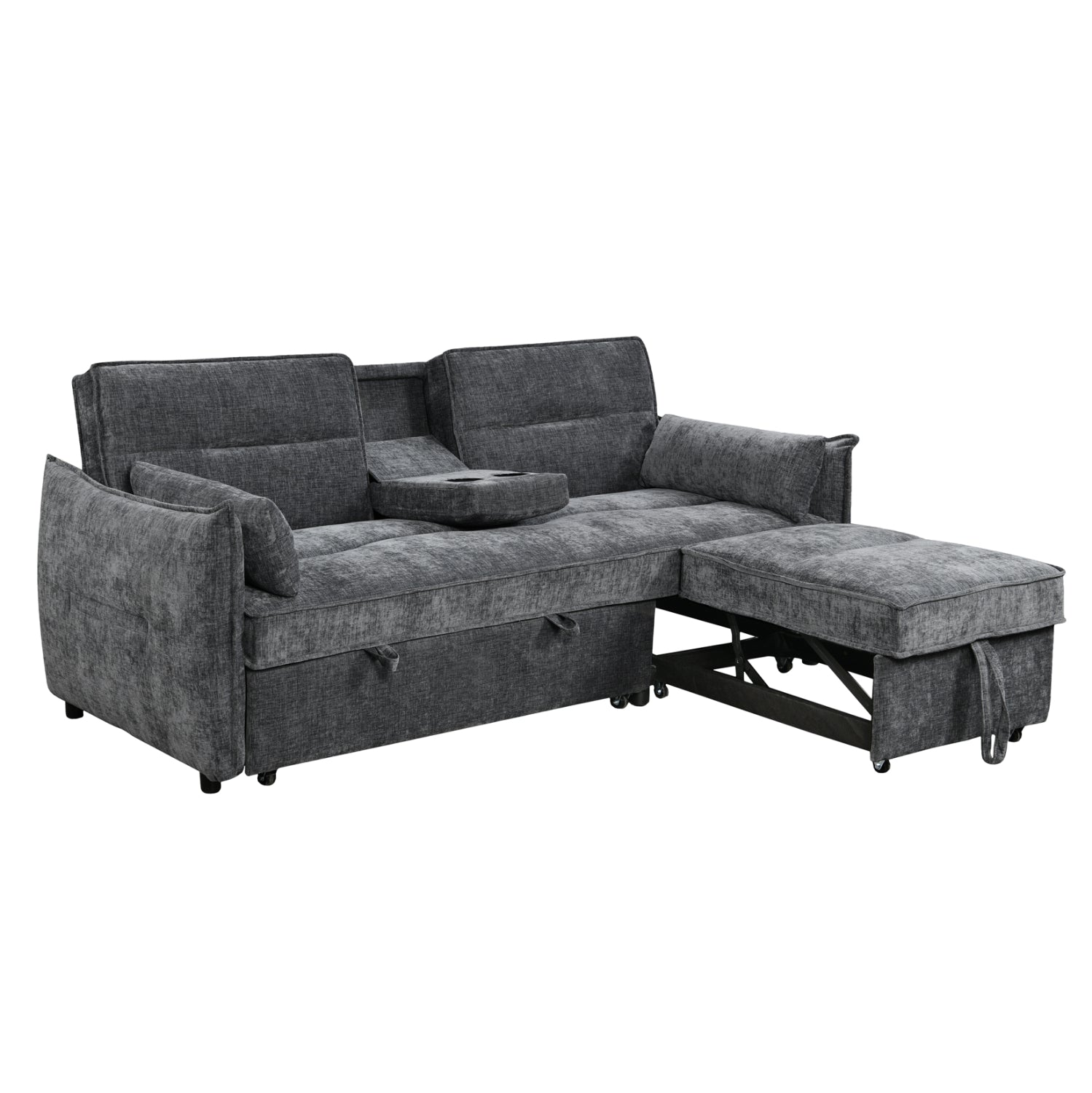 Двуместен разтегаем диван Велар, сив  плат, 208x86x85см.