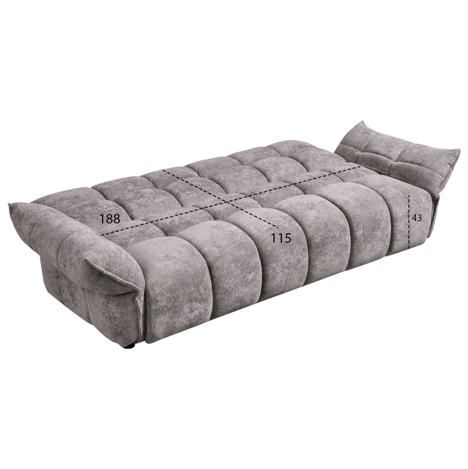 Разтегащ диван melu сив платеж -- седалка с джобни пружини 240-250x90x85всм.