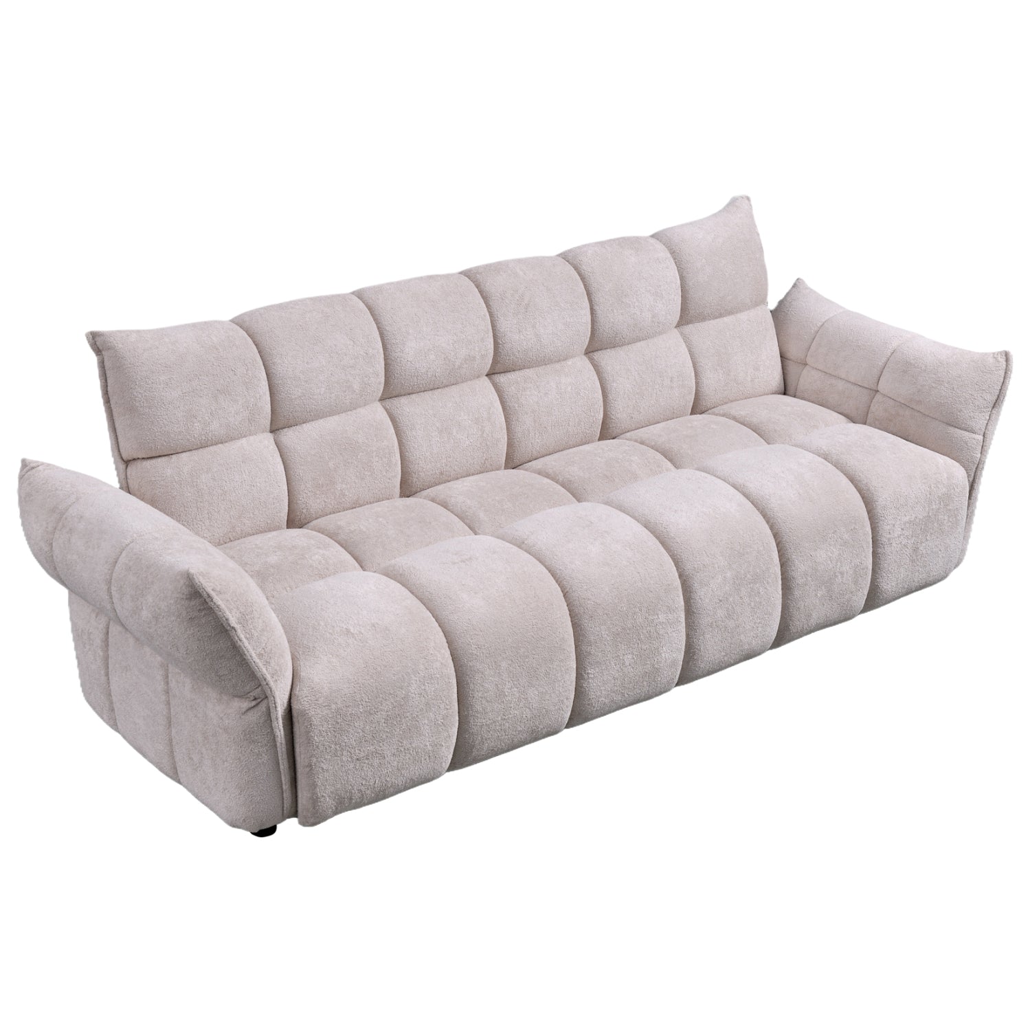 Разтегащ диван melu бежов плат -- седалка с джобни пружини 240-250x90x85всм.