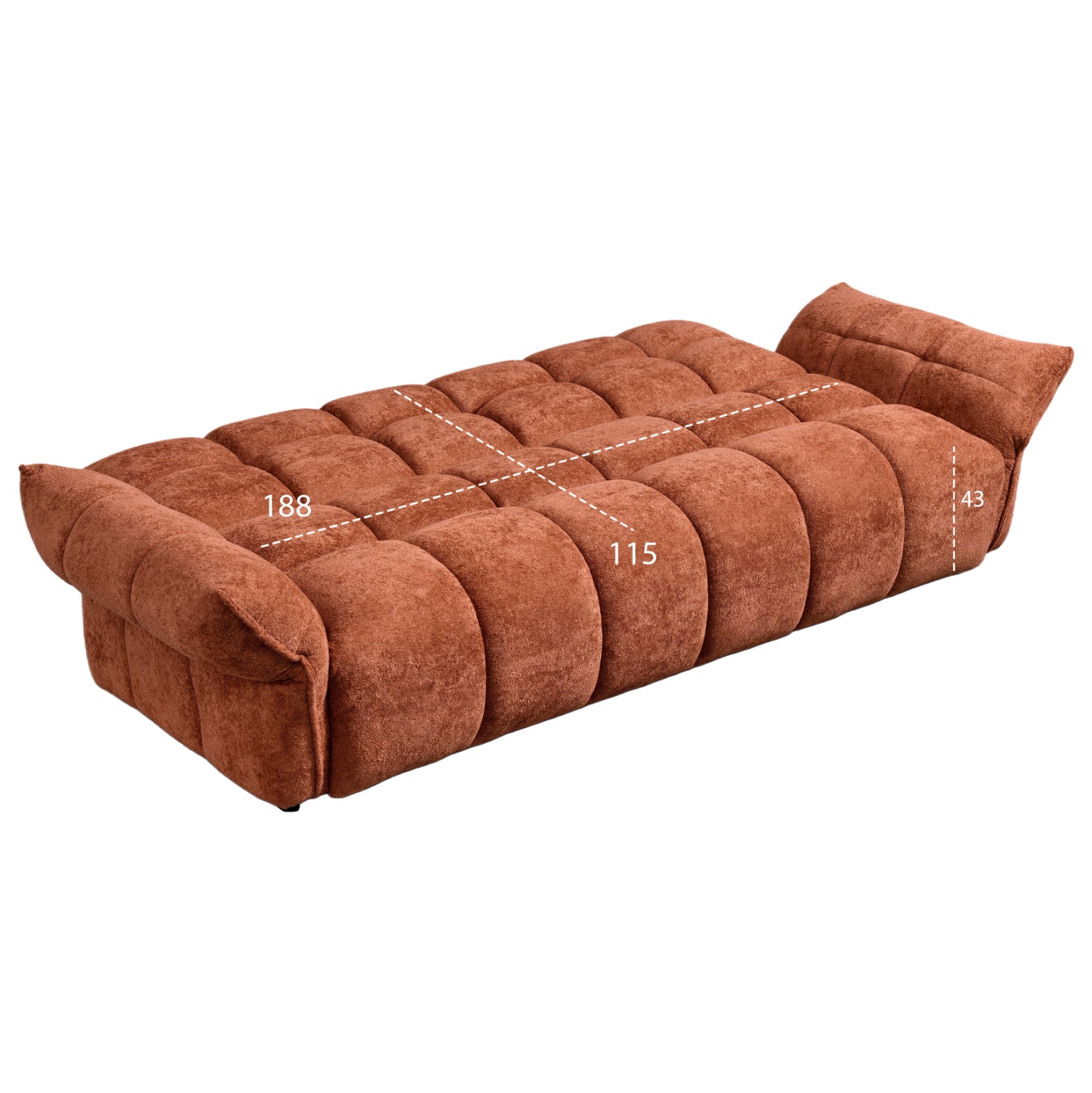 Разтегащ диван melu теракота плата -- седалка с джобни пружини 240-250x90x85всм.