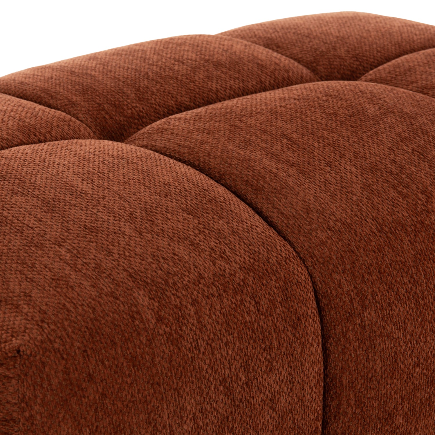 Табуретка за крака Coven, тухлена, червена, плат, 100x65x37 височинни см.