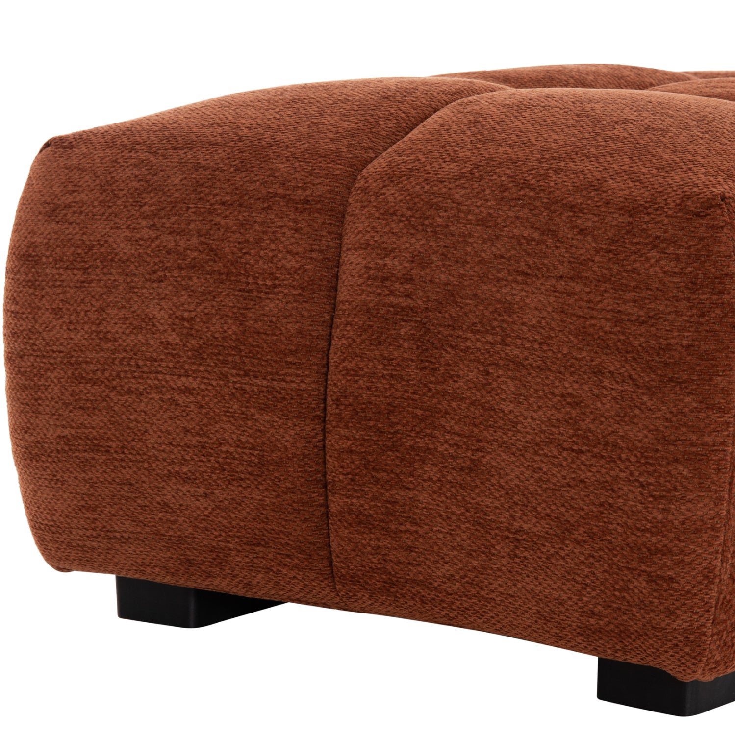 Табуретка за крака Coven, тухлена, червена, плат, 100x65x37 височинни см.