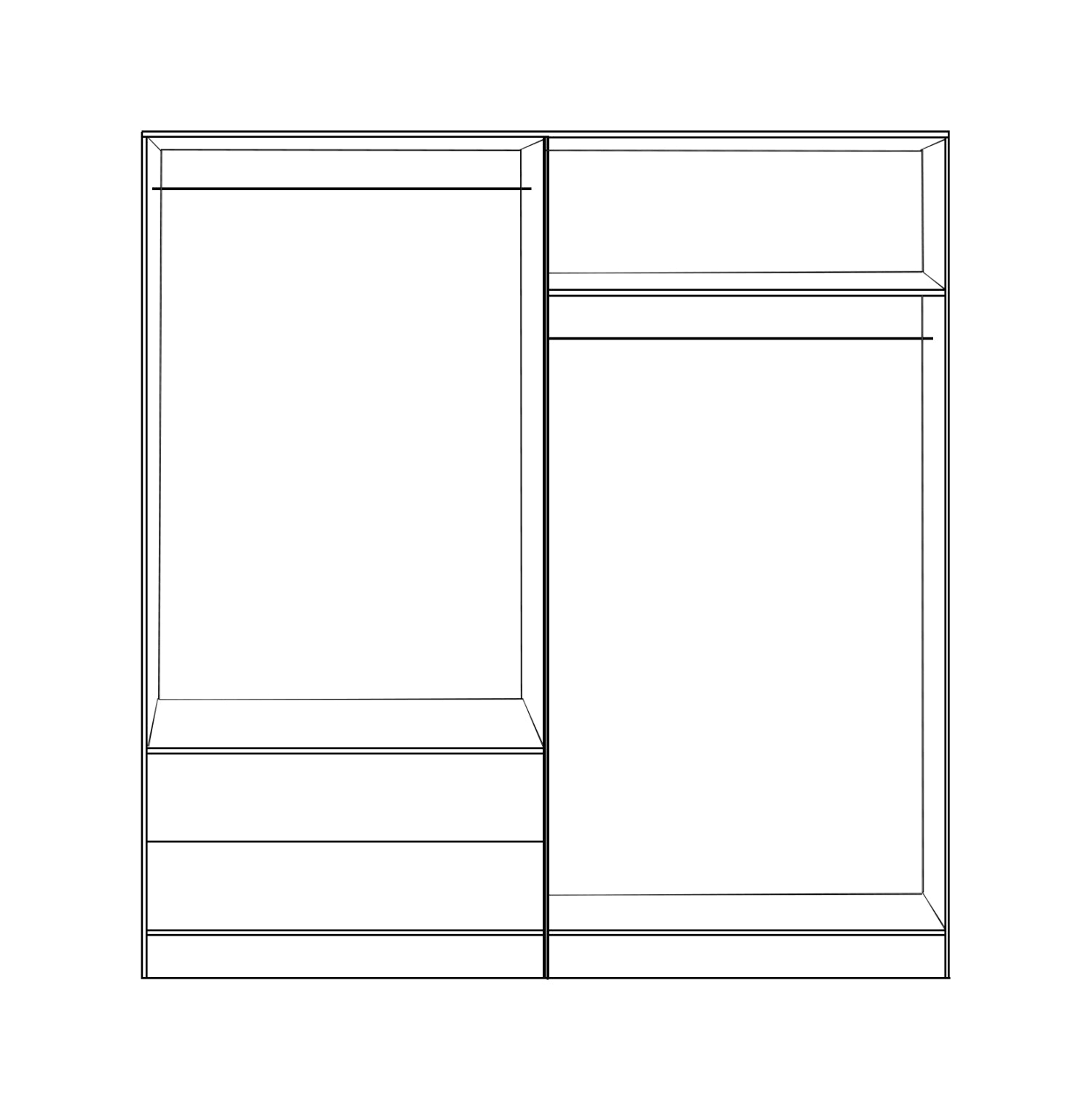 Комплект  2 бр гардероб 4-крилен цвят зебрано  160X42X181см КГ11351.01