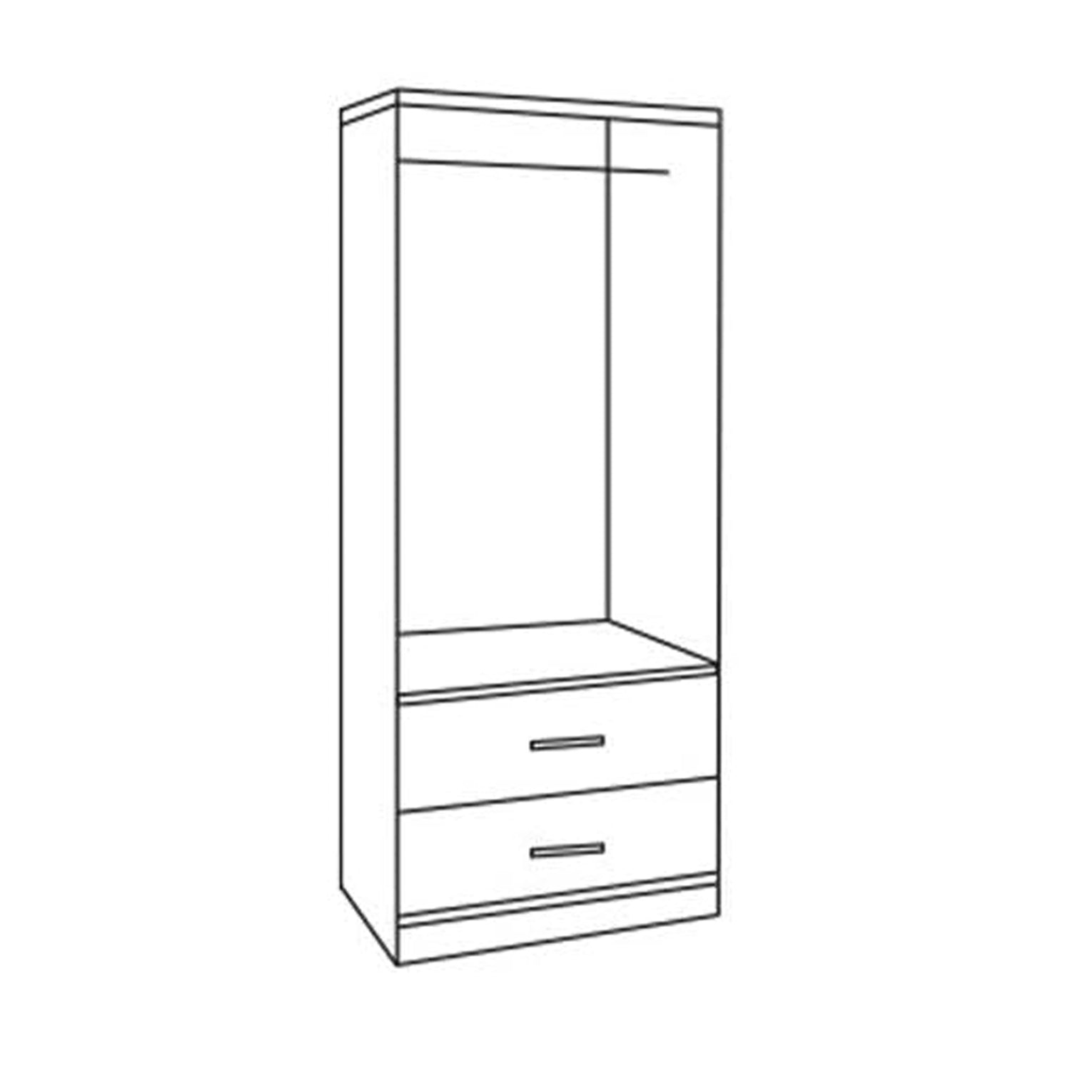 Двукрилен гардероб с 2 чекмеджета Reina цвят зебрано  80x42x181 см