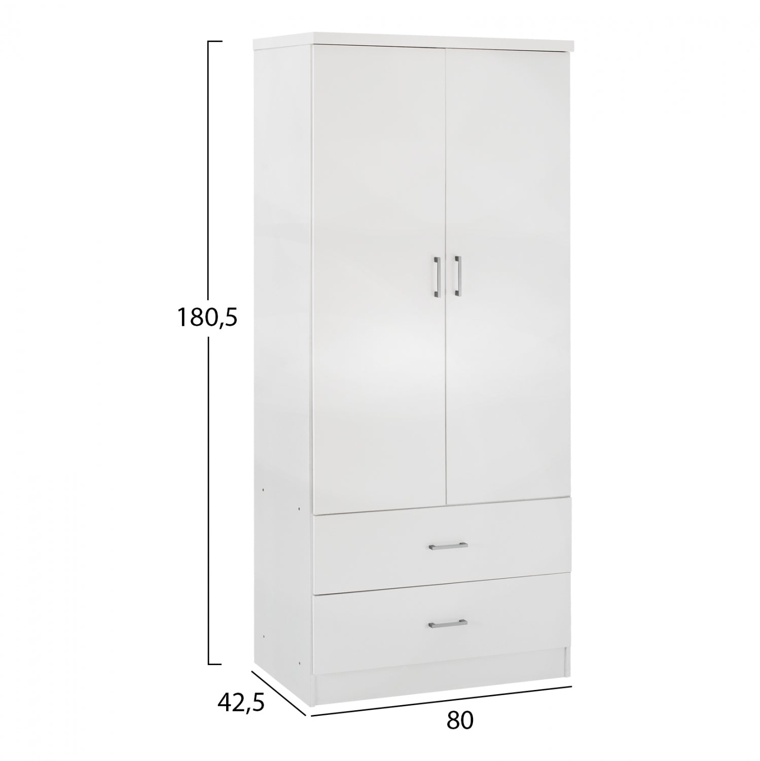 Гардероб REINA бял цвят  80x42.5x180.5см