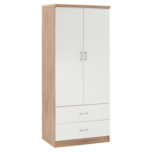 Гардероб CAPRI  80х42.5х180 -цвят сонома-бял