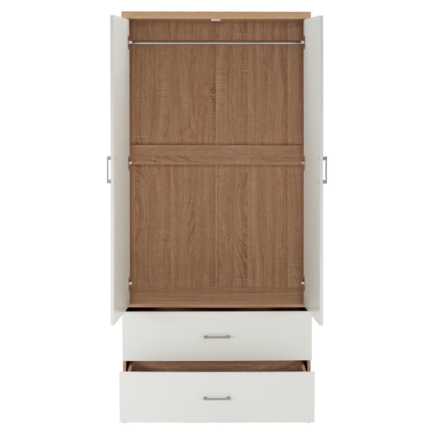 Гардероб CAPRI  80х42.5х180 -цвят сонома-бял