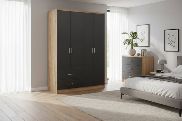 Гардероб CAPRI  цвят сонома-сив 120Χ42,5Χ180,5