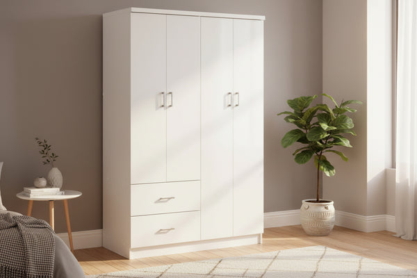 Гардероб BLAKELY бял цвят 120Χ42,5Χ180,5см