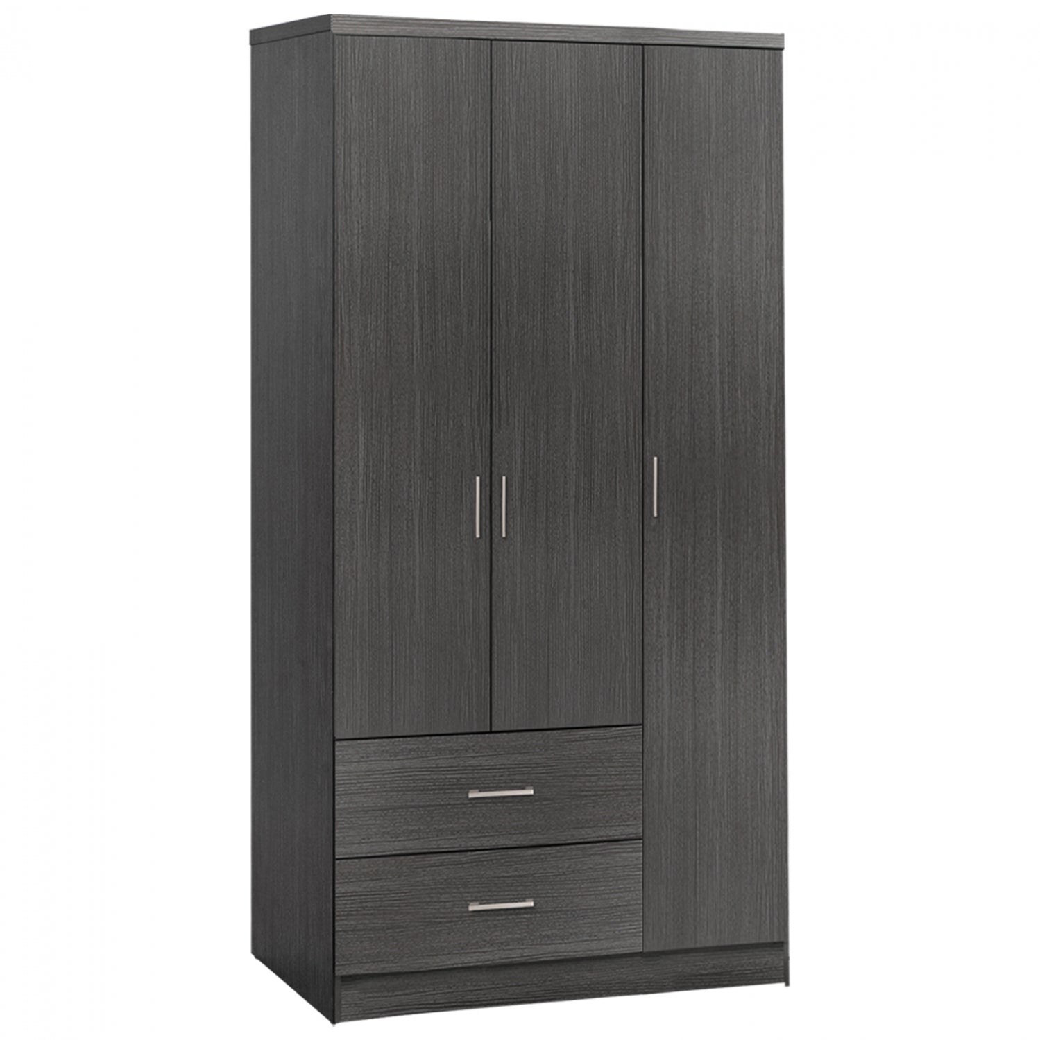 Гардероб с 3 врати и 2 чекмеджета CAESAR цвят зебрано 89x42.5x181 см