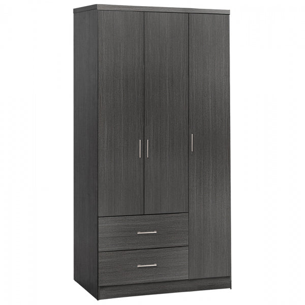 Гардероб с 3 врати и 2 чекмеджета CAESAR цвят зебрано 89x42.5x181 см