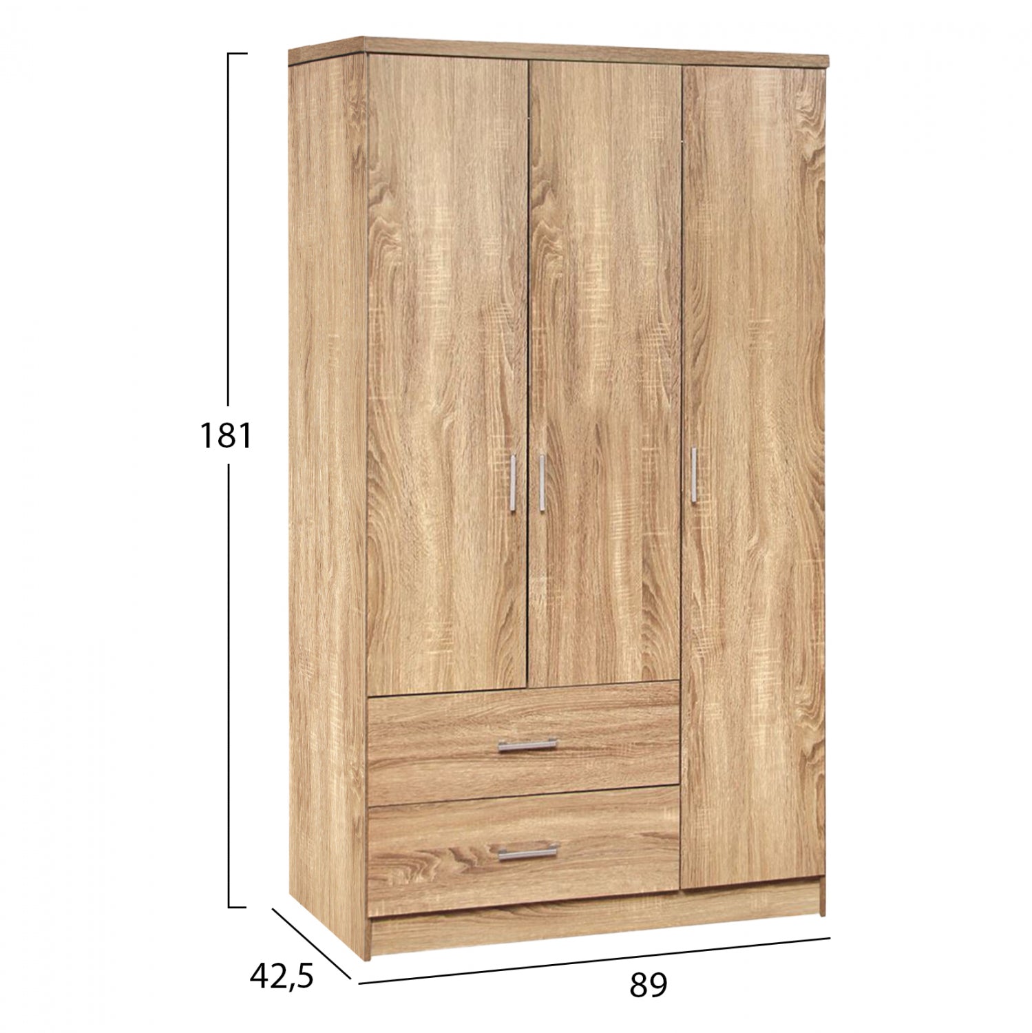 Гардероб CAESAR цвят сонoма 89Χ42,5Χ181см