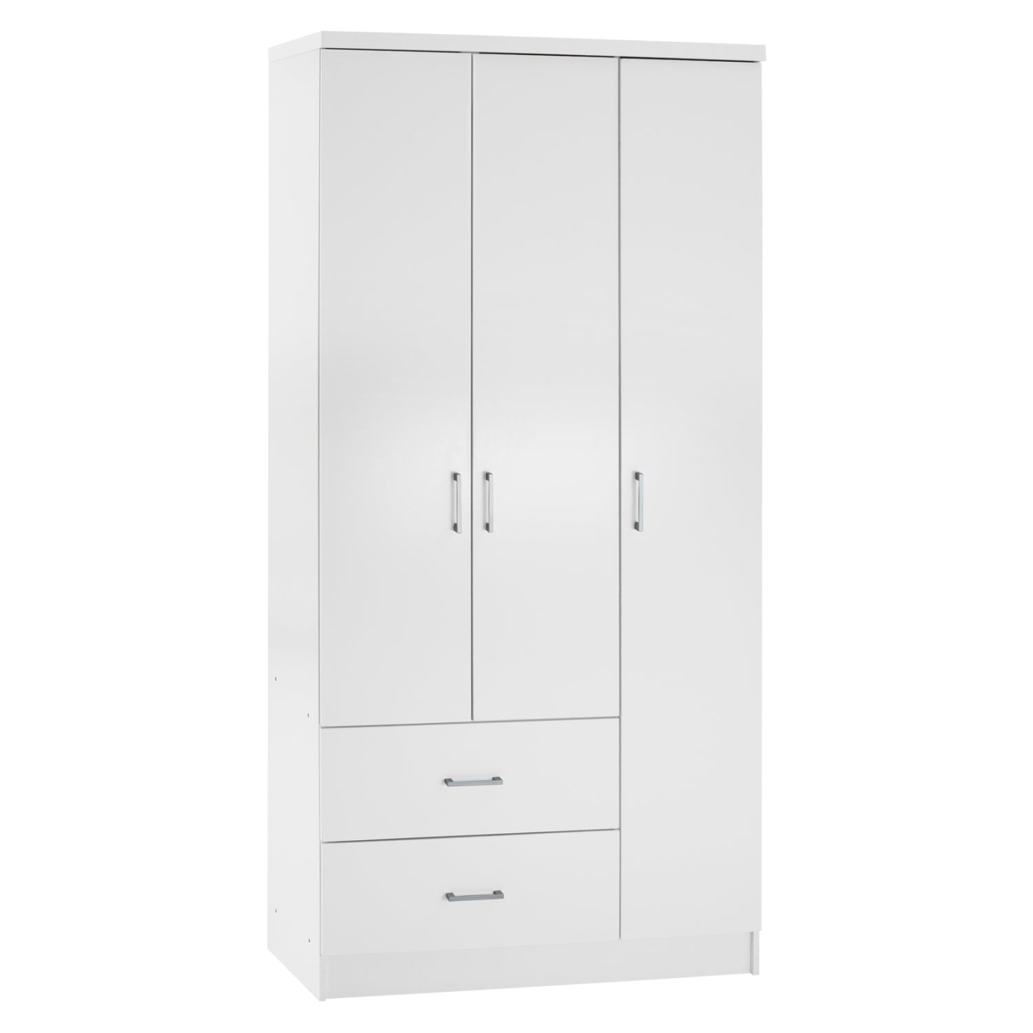 Гардероб с 3 врати и 2 чекмеджета CAESAR цвят бял 89x42.5x181 см