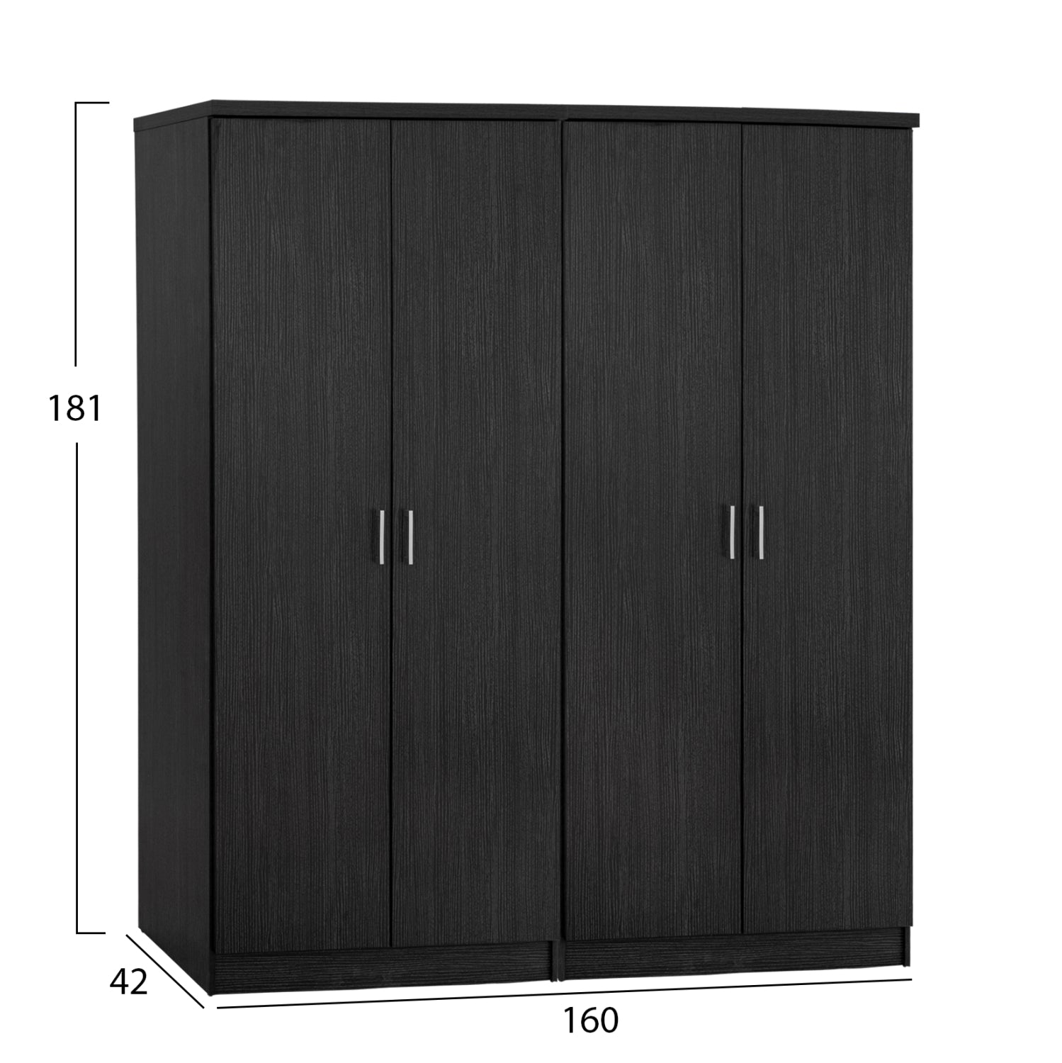 Комплект от 2 бр гардероби цвят зебрано  160X42X181см  КГ11350.01
