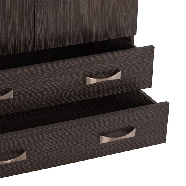 Гардероб carly с 3 чинии и две чекмеджета, цвят зебрано, 150x55x180 см