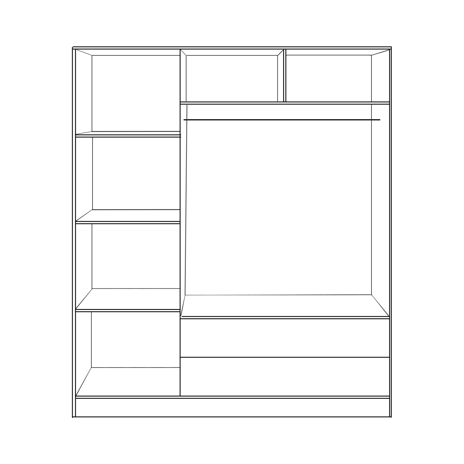 Гардероб CARLY 3-крилен сонома-сив цвят 150X55X180см