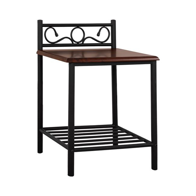 Нощно шкафче SUZIE  орех-черен цвят 45x35x48-61 см