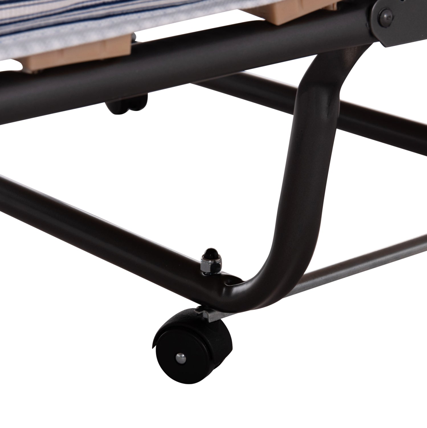 Италианско легло NOBLE с колелца и матрак 9см синьо-бяло 80x182x37.5cm.