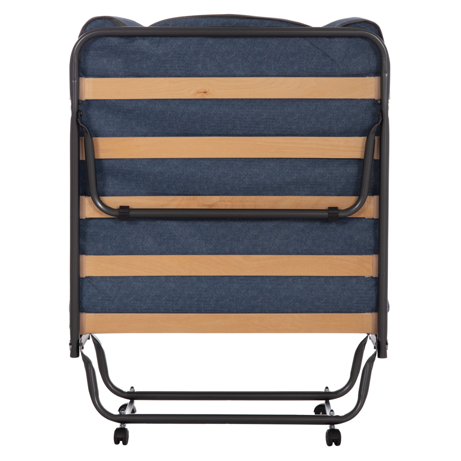 Италианско легло NOBLE с колела и матрак 9см сиво 80x182x37.5cm.