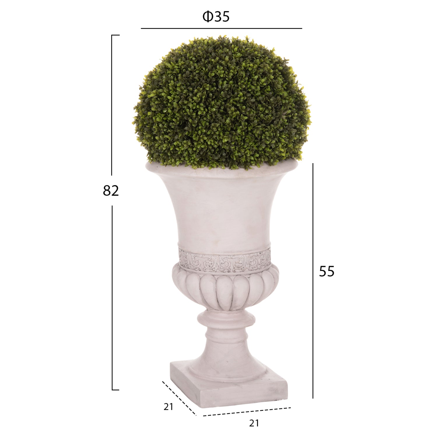 Растение чимшир зелен цвят в амфора 82см