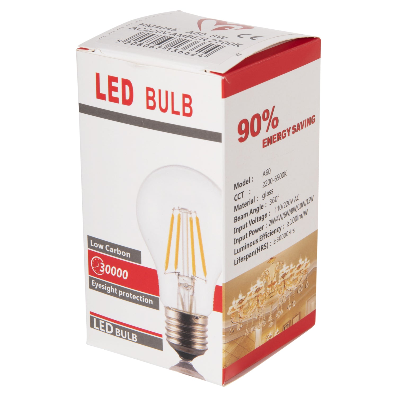 Led крушка златист цвят 8W E27 3000K златист цвят