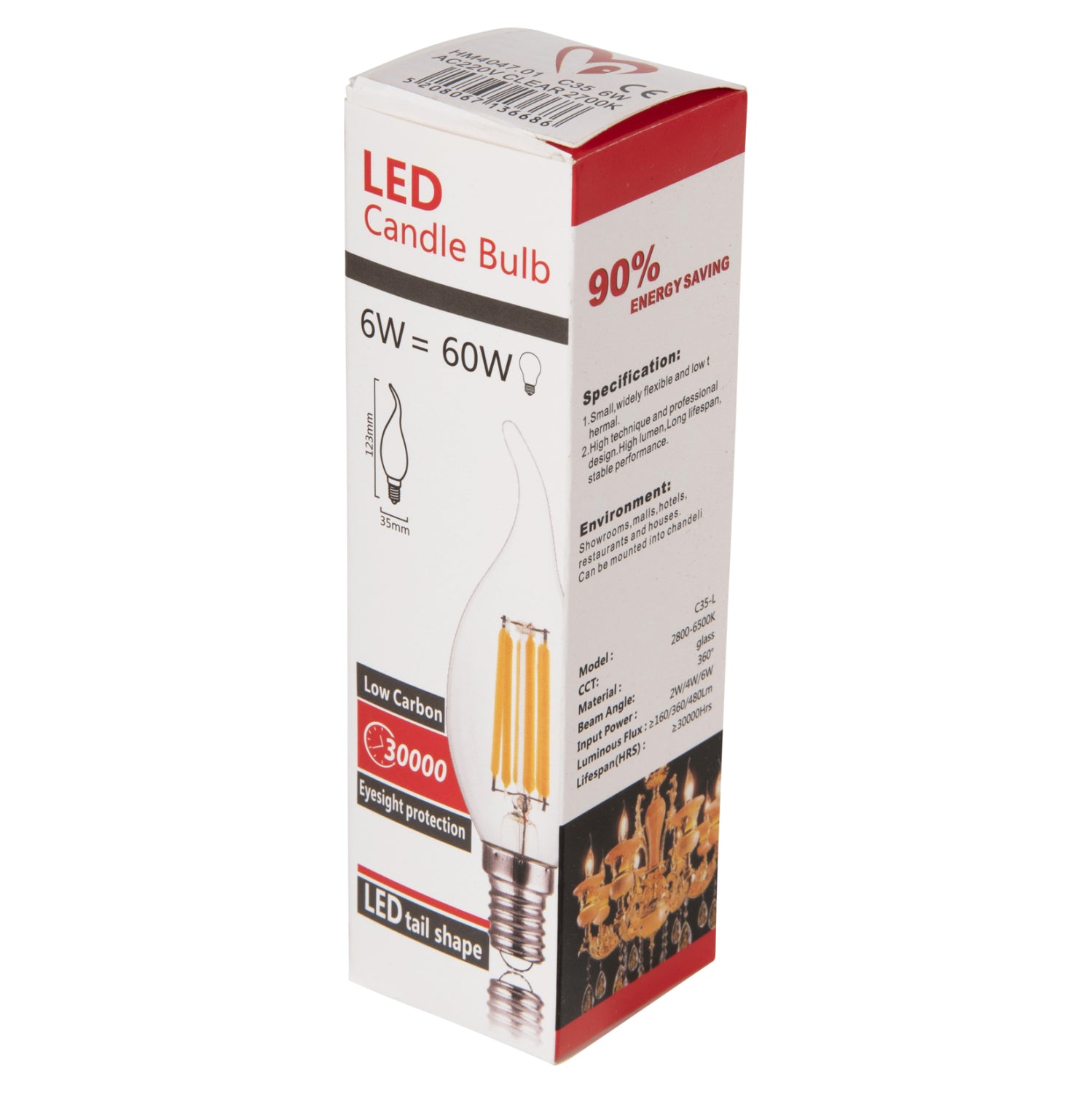 Led крушка  6W E14 3000K прозрачна