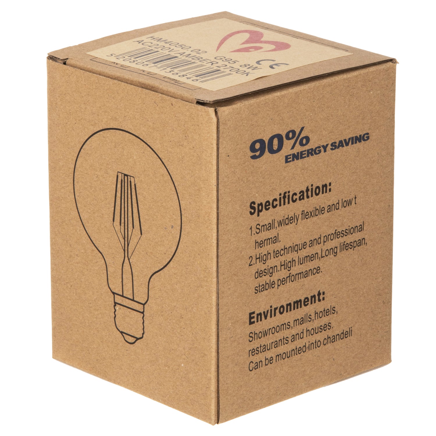 LED крушка GLOBO 8W E27 2700K златист цвят