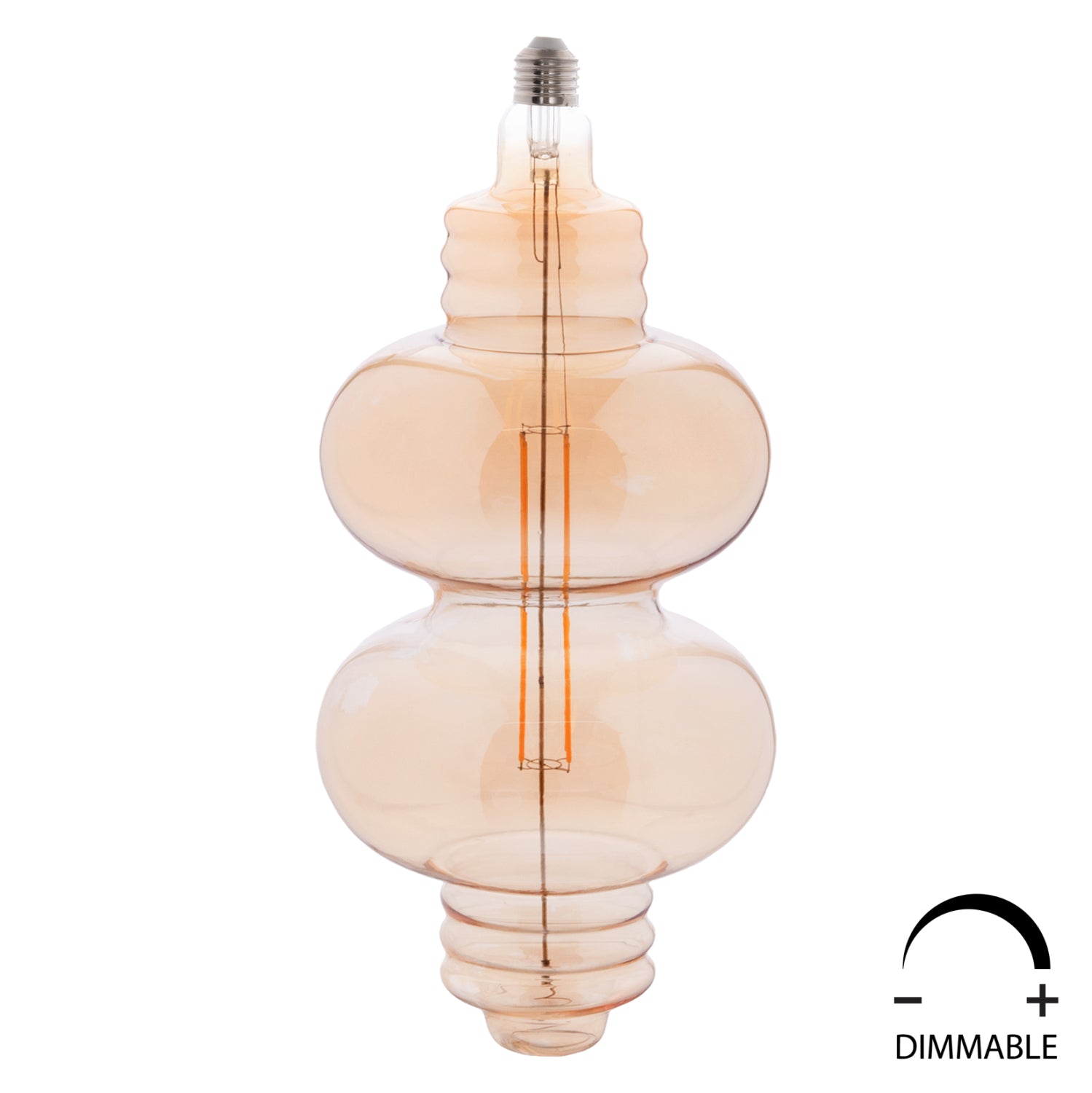 LED крушка с нишка 8W E27 3000K златист цвят димируема