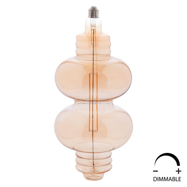 LED крушка с нишка 8W E27 3000K златист цвят димируема
