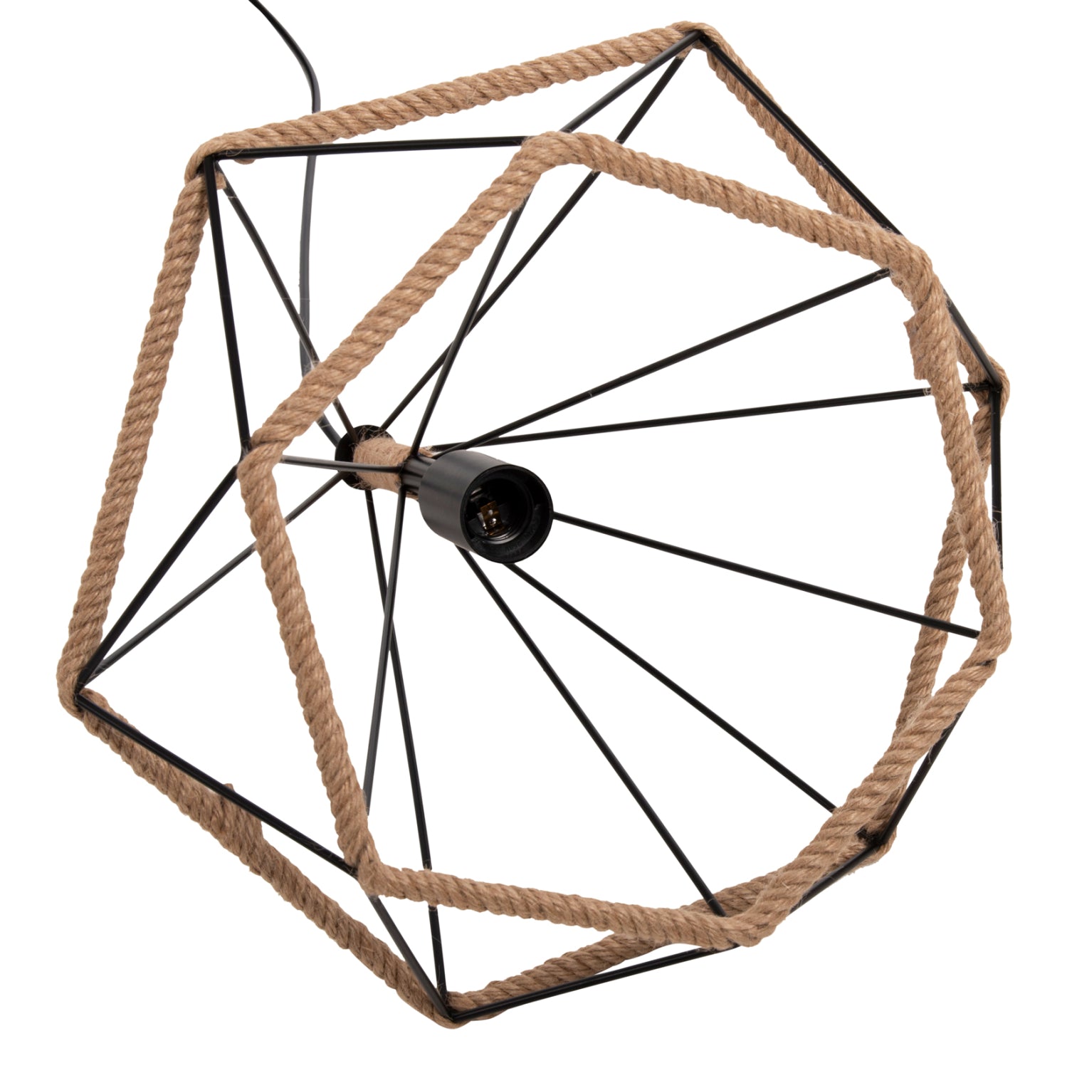 Таванна лампа 4062 черен-естествен цвят