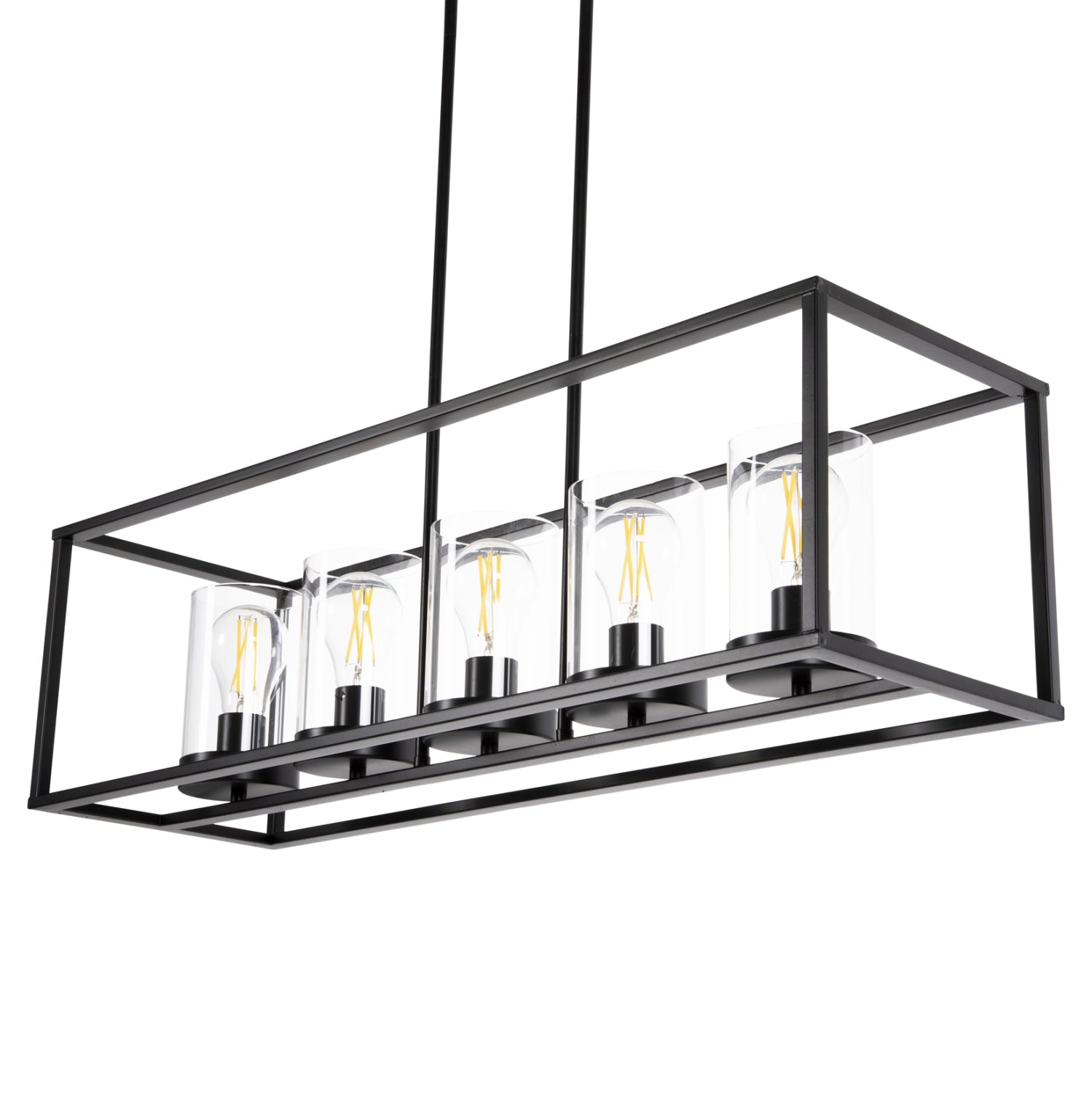 Таванна лампа 4082 метал-стъкло 80x25x23.5-85см