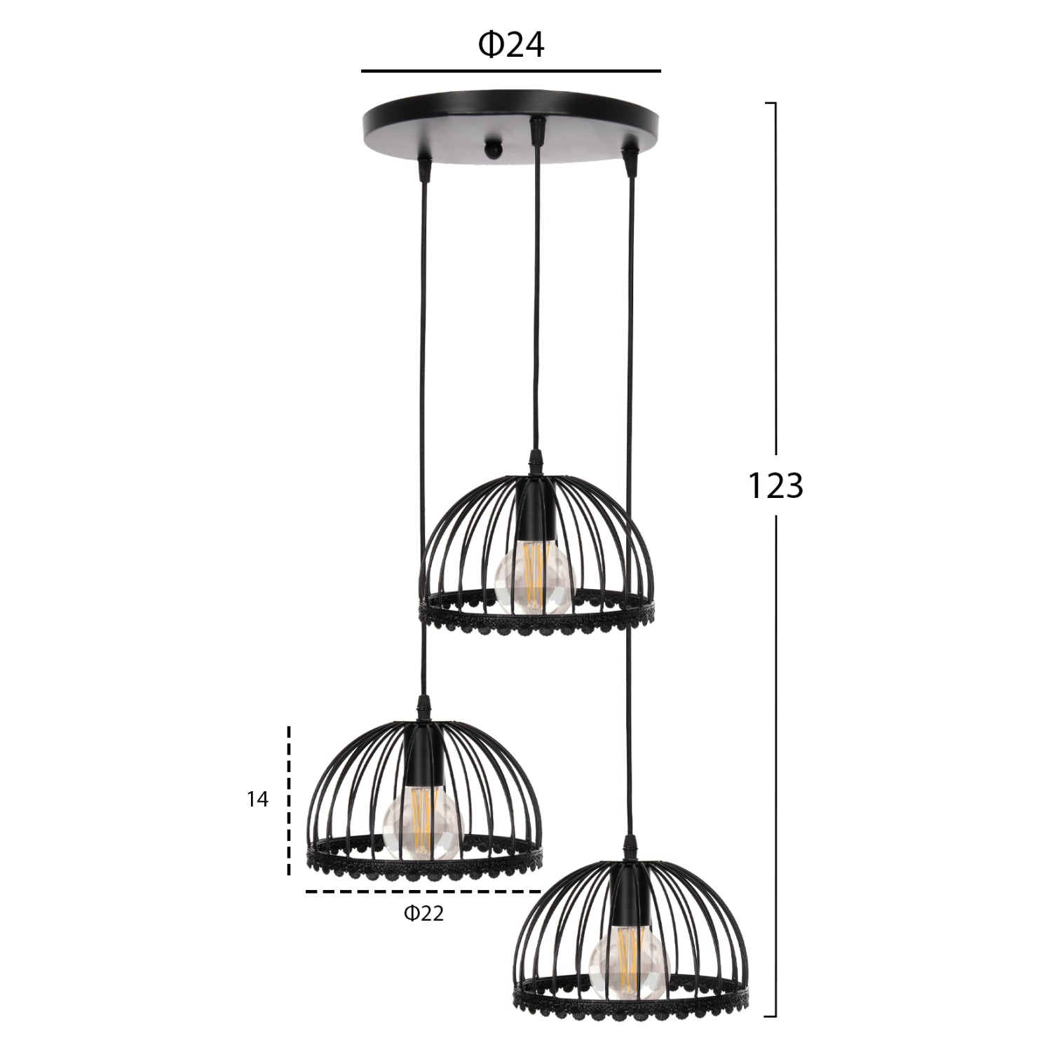 Лампа черен цвят  Φ22x123