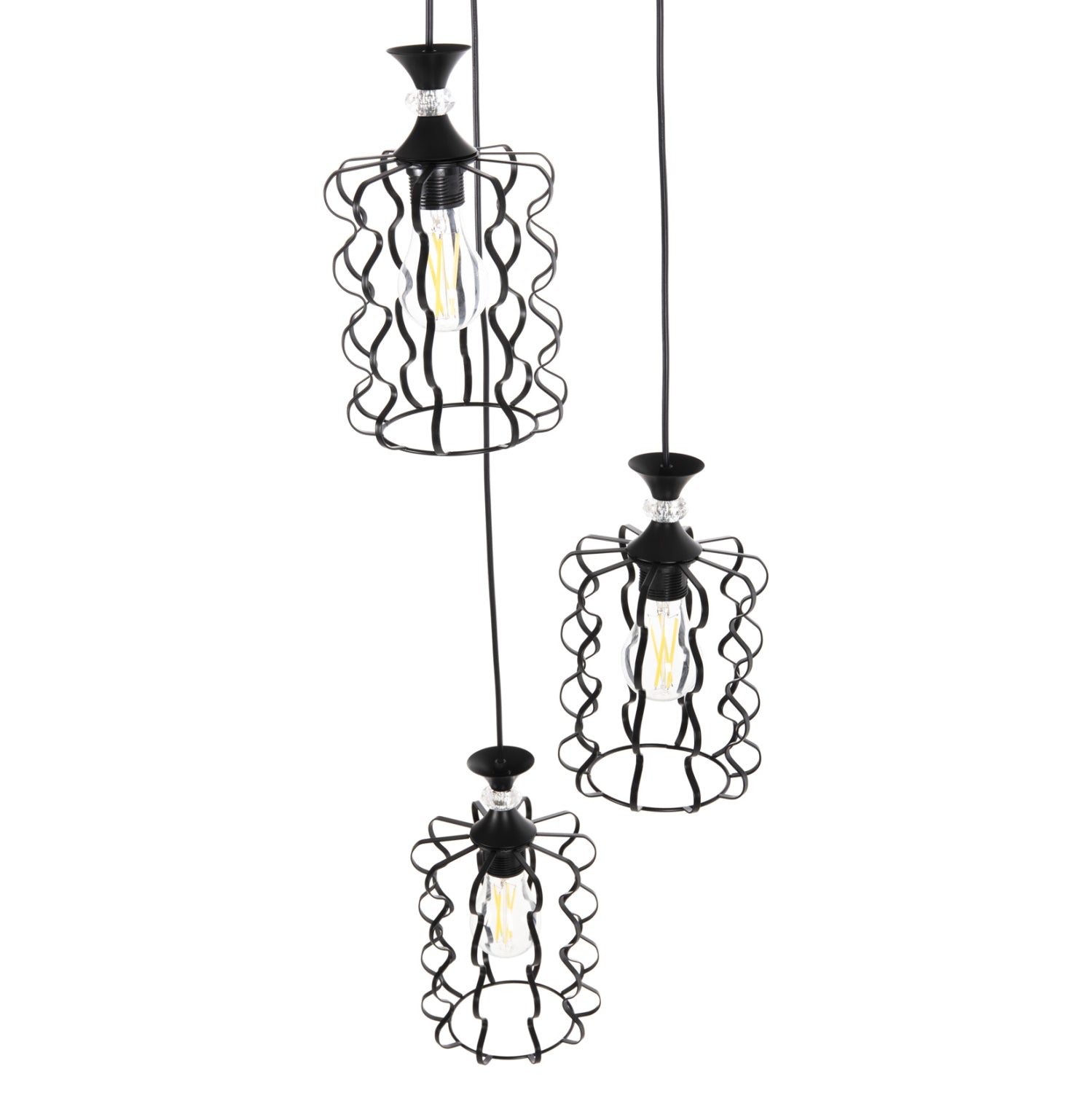 Таванна лампа 4089 черен цвят Φ34x128см