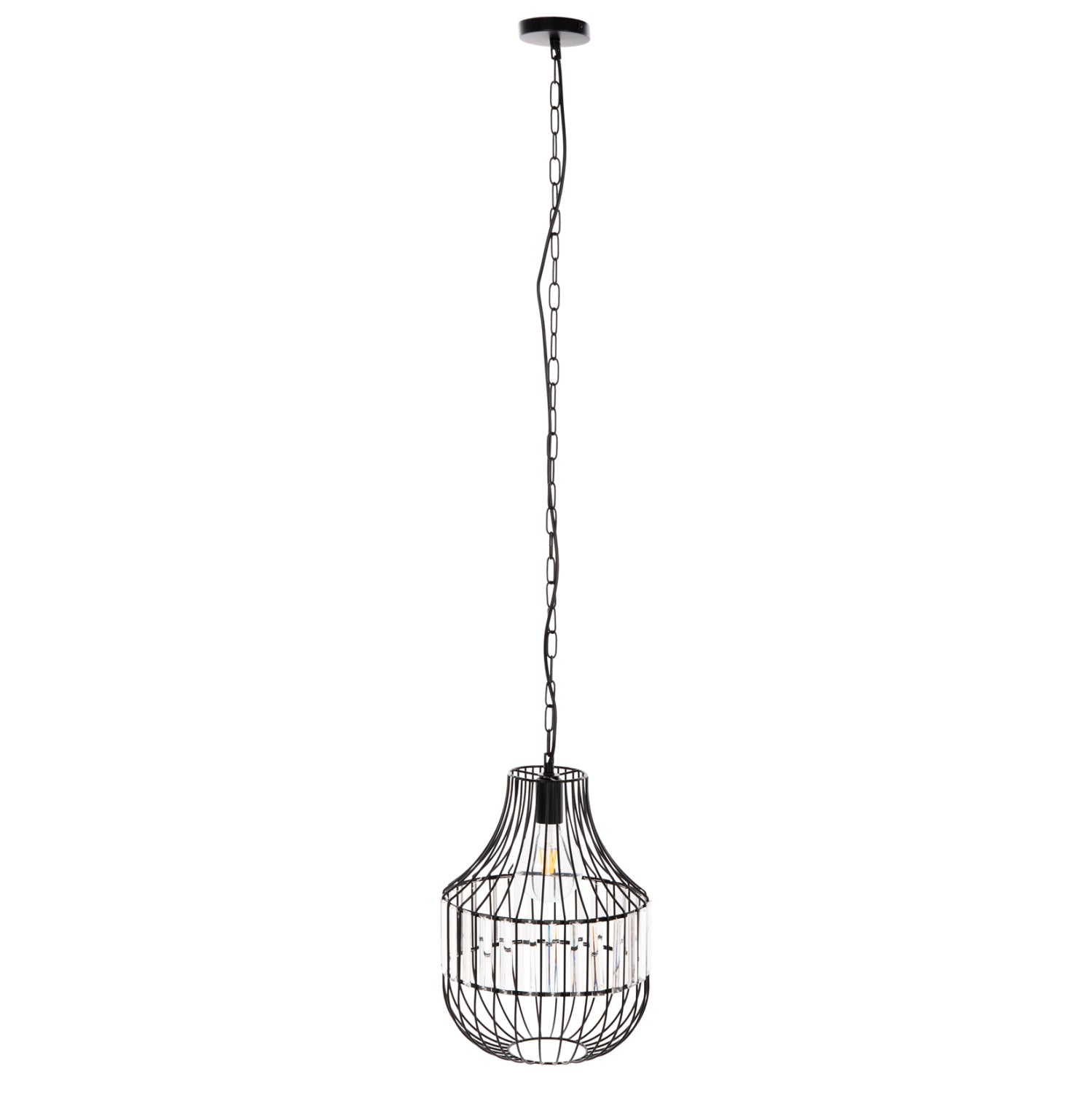 Таванна лампа 4093 метал-стъкло Φ29x38-137см
