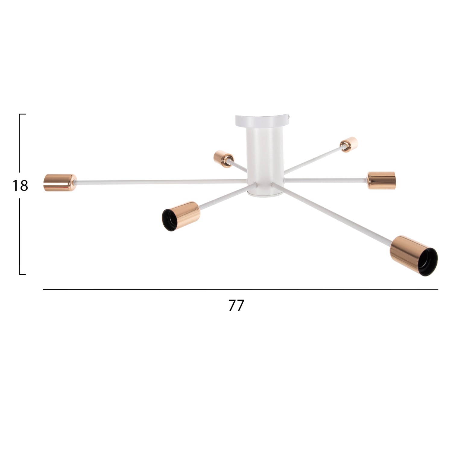 Таванна лампа 4123 бял цвят 77x77x18см