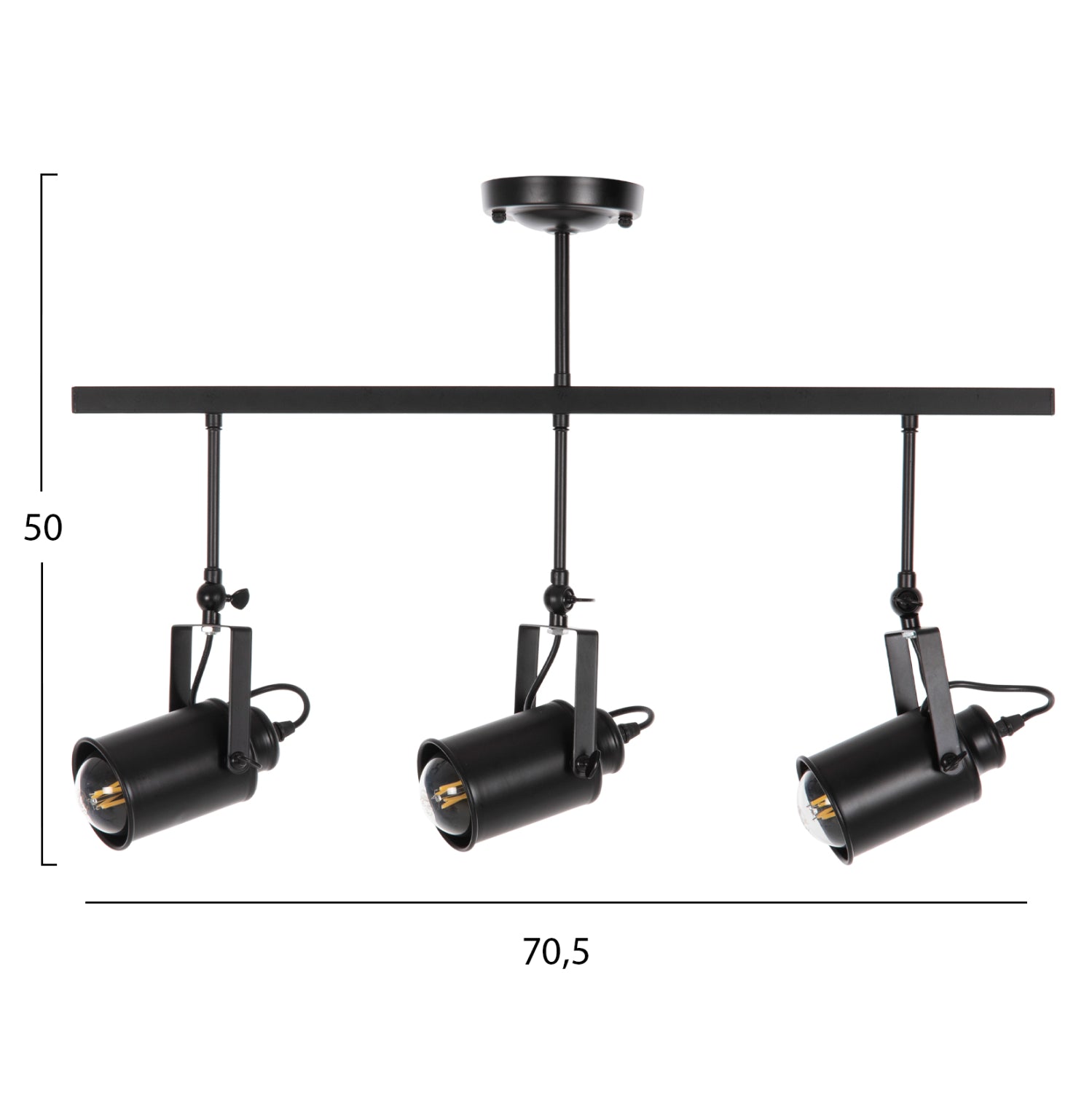 Таванна лампа 4124 черен цвят 70.5x14x50Всм