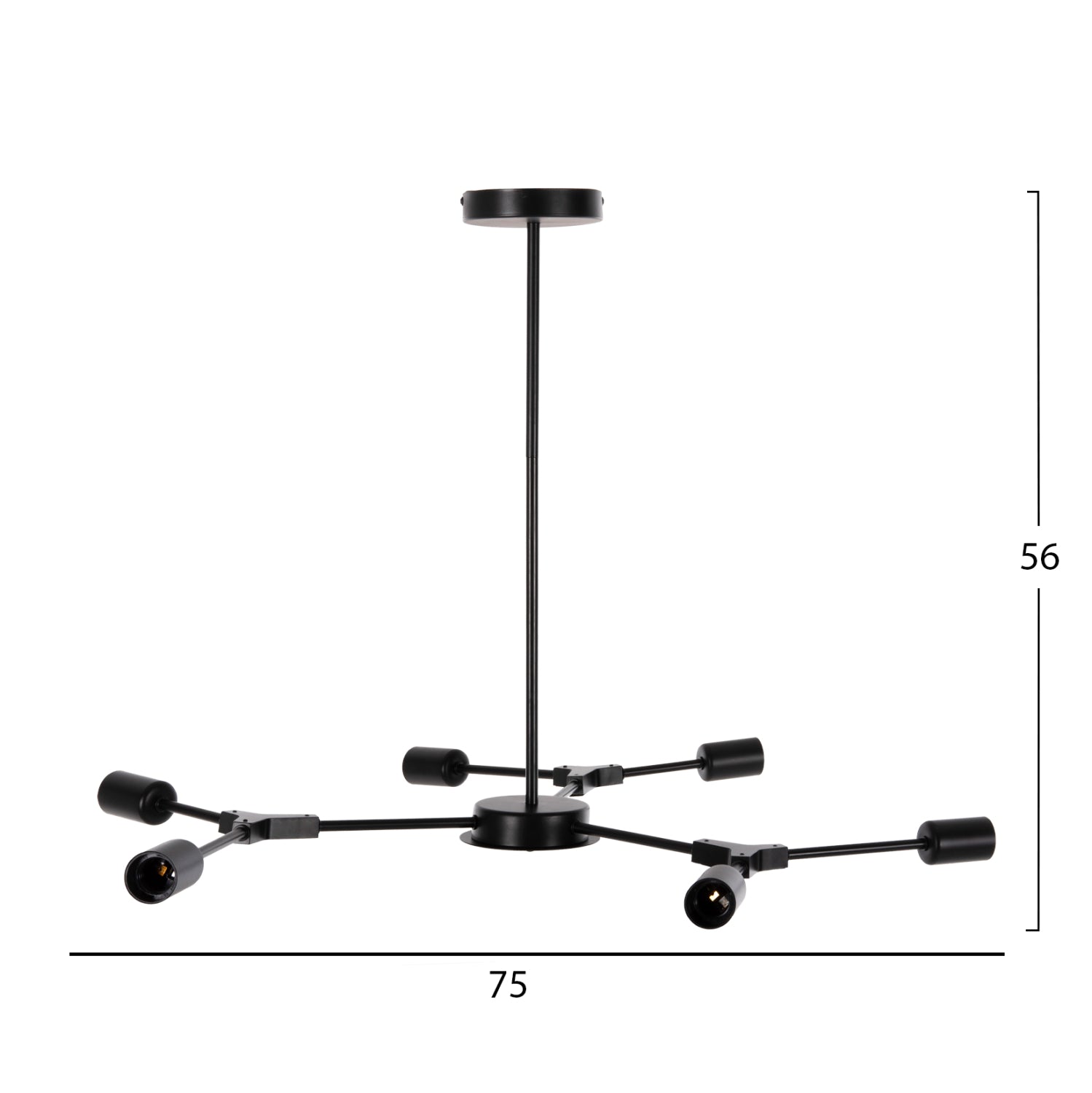 Таванна лампа 4125 черен цвят 75x75x75см
